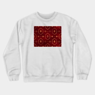 Bronze Turtle Pattern on Red Crewneck Sweatshirt